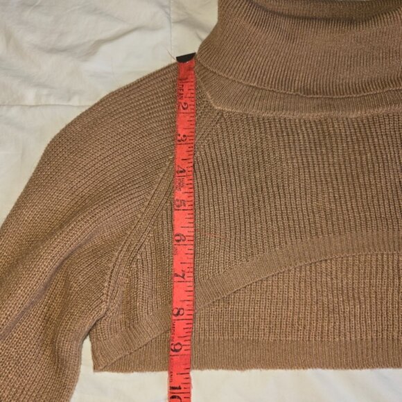 Women's Tan Knit Turtleneck Sweater Shrug - Picture 3 of 3